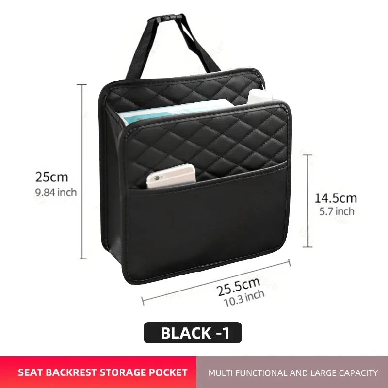 Multifunktional Auto Sitz Aufbewahrung Tasche 2025 - Leder Aufbewahrung Tasche Müll Tasche - Geeignet Meiste Auto Modelle