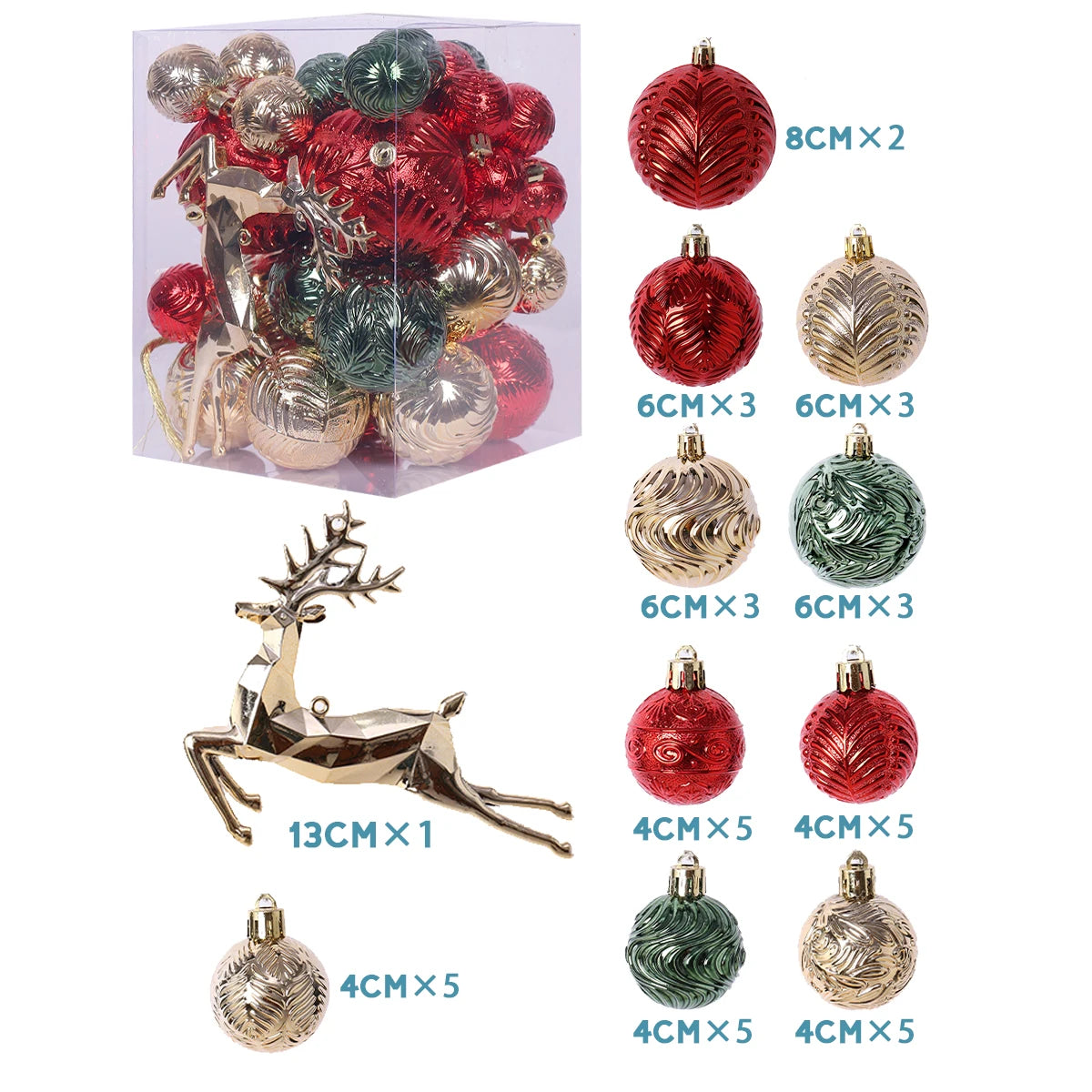 Bulk Christmas Ornaments 338 Bruchsicher - Inhalt 6 Stück, Größe 6 cm
