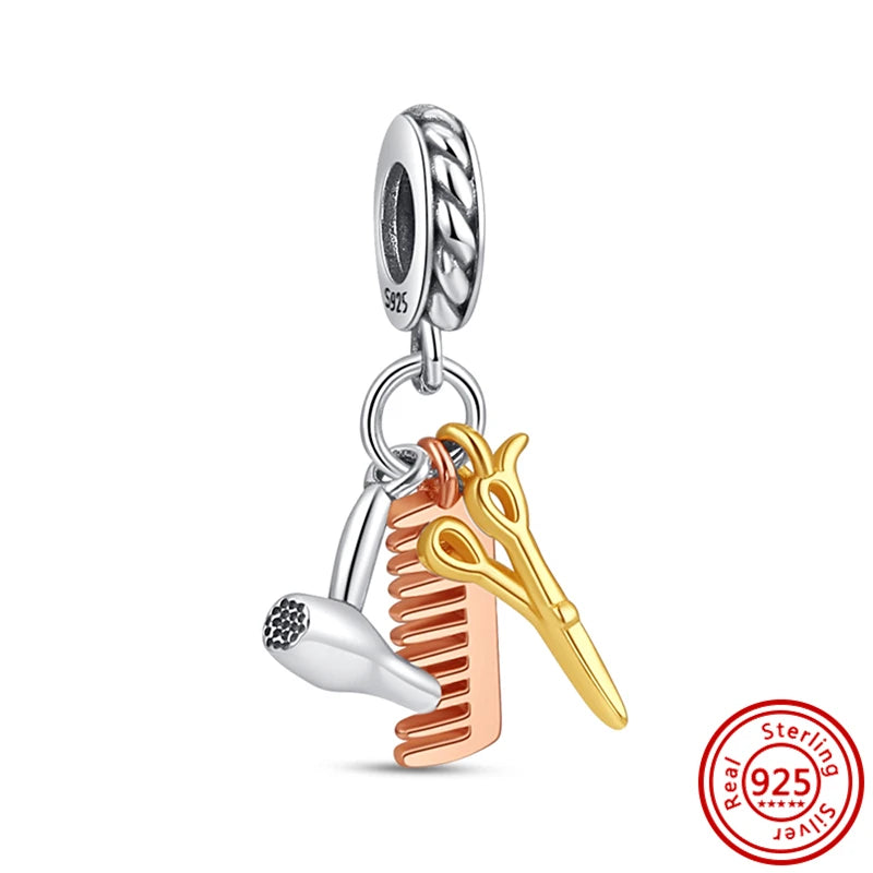925 Silber Einkaufstasche Koffer Reisepass Handtasche Kamera Liebe Reise Leben DIY Perlen für Original Pantaro Charms Armband Schmuck