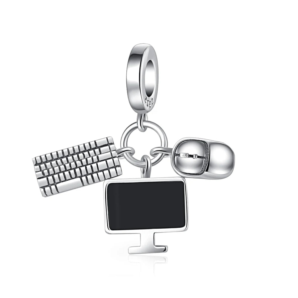 Neue 925 Silber Lernhilfe Schultasche Uhranhänger Charms Beads Fit Original Pandora Armband DIY Schmuck Für Frauen 2024