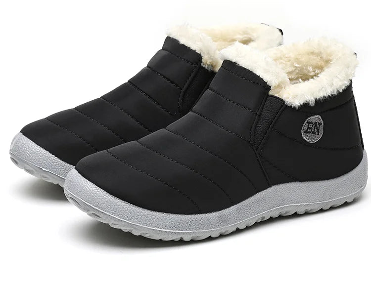 Ghete de iarnă pentru femei HAJINKCN, impermeabile, cu căptușeală - Mărimea 36-41, fără slip, până la gleznă