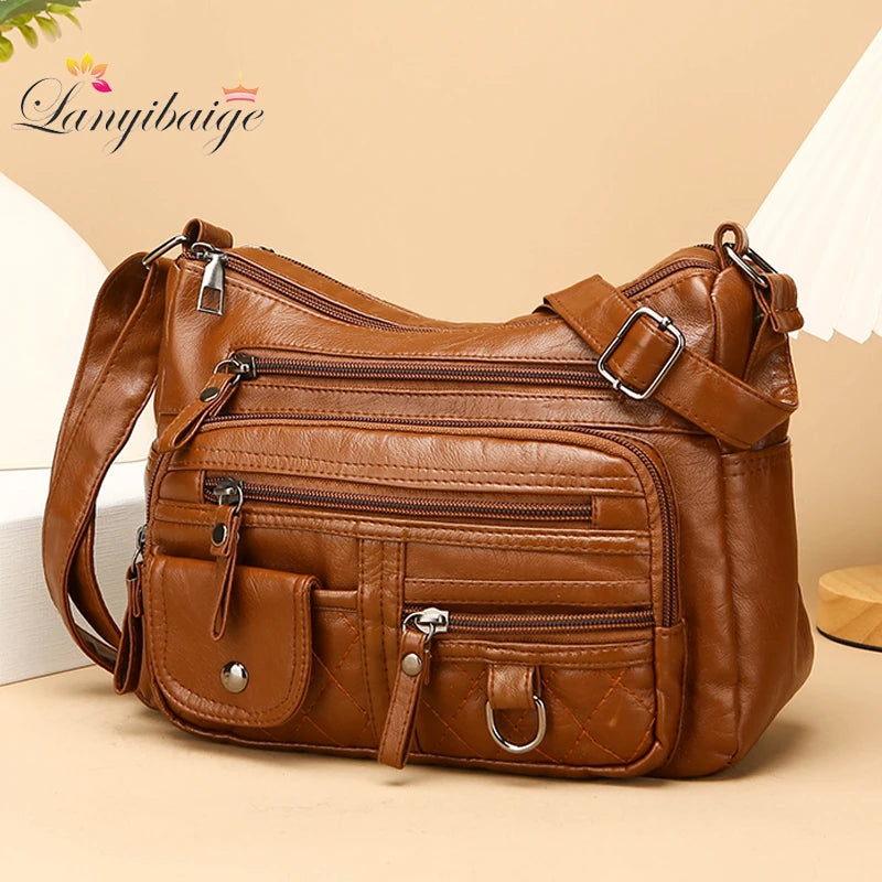 LANYIBAIGE Schultertasche Elegante - PU 12L Reißverschluss