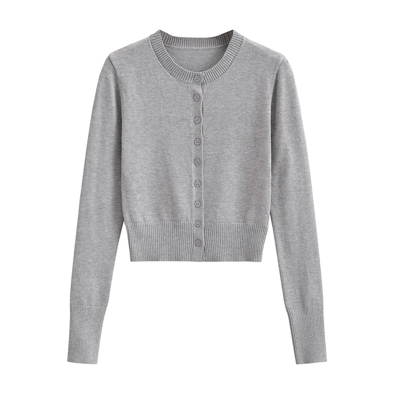 BRUSCRESTCN Korean Crop Cardigan - Größe M Schwarz