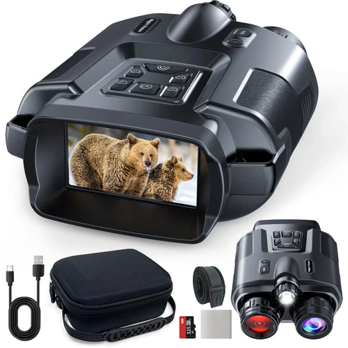 4K-Nachtsichtfernglas, 3-Zoll-Bildschirm, 8-facher Digitalzoom mit taktischem Licht, 5000 mAh, wiederaufladbare Infrarot-Vision-Nachtbrille