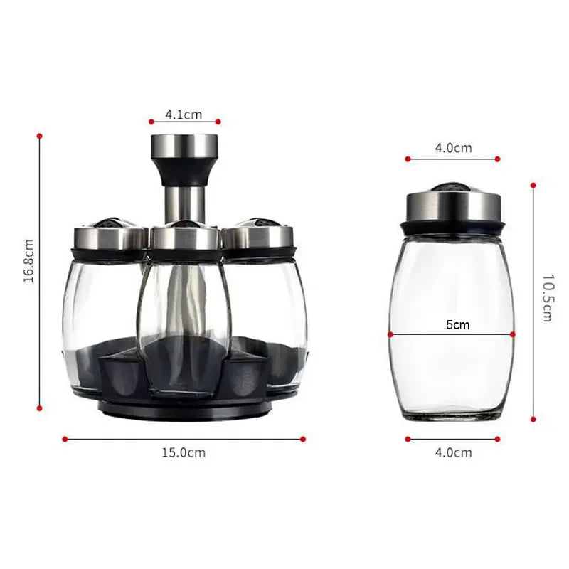 Choice Drehbares Gewürzglas Set Rotierend - 7 Stück 200ml