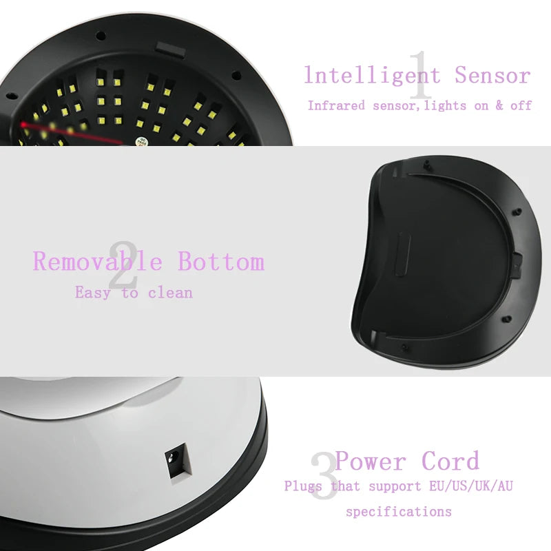 Big Power UV LED Lamp For Nails With 4 Timer Memory Function 81LEDs Lamp For Fast Gel Polish Drying Lamp Nail Equipment