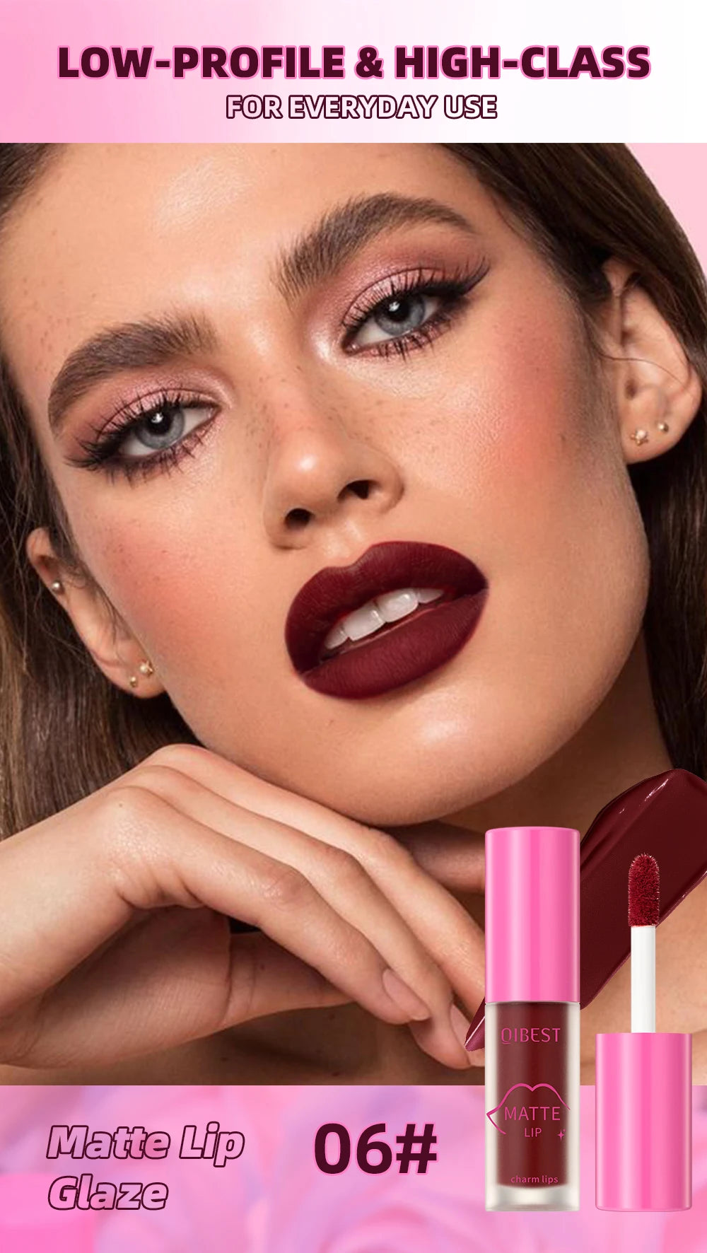 QiBest Matte Lipgloss Waterproof - 8 Farben 5ml Langanhaltend