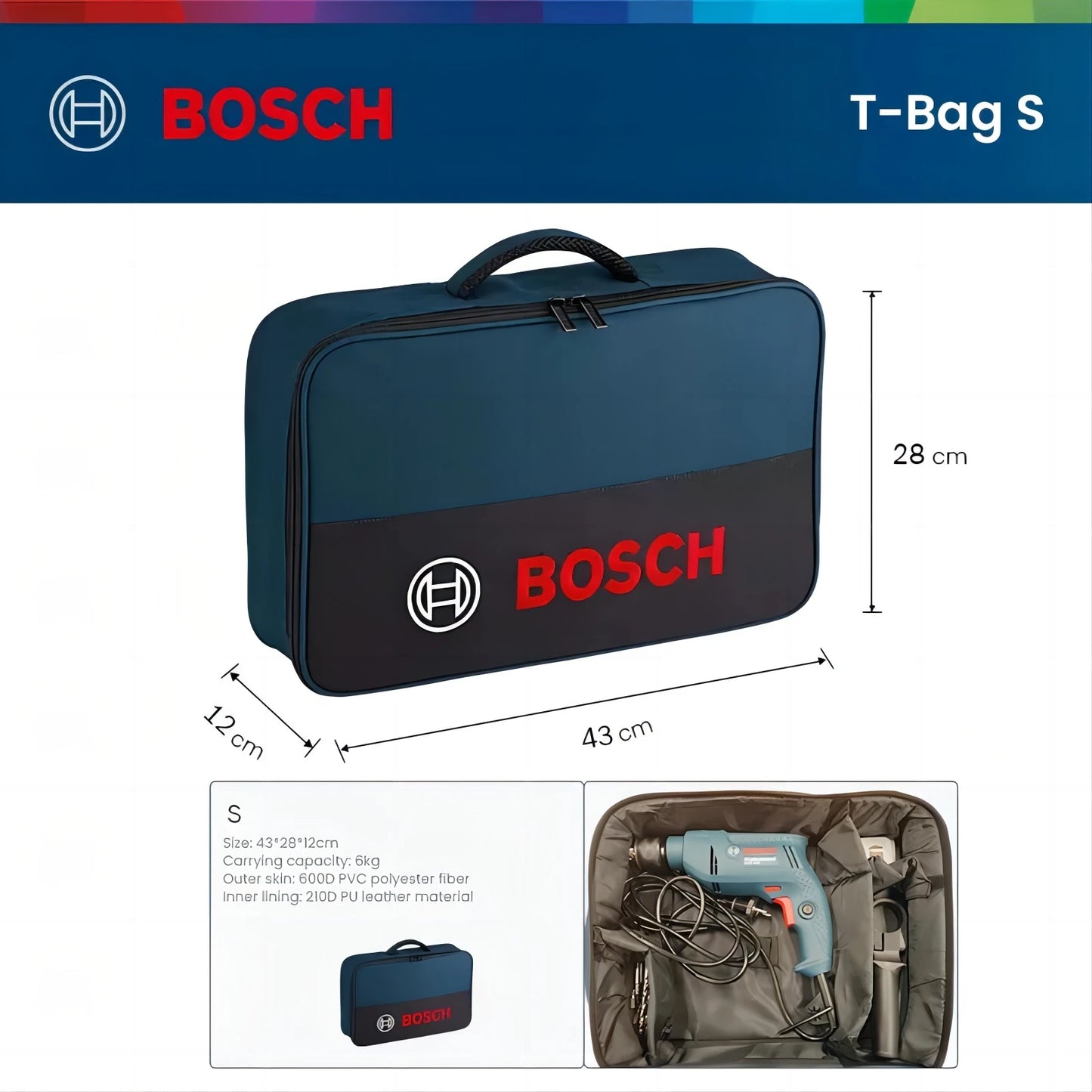 Bosch Werkzeugtasche Langlebig Robust Multifunktional Tasche Tragbar Langlebig Werkzeugtasche Original Große Aufbewahrung Kapazität Tasche Wasserdicht Tasche