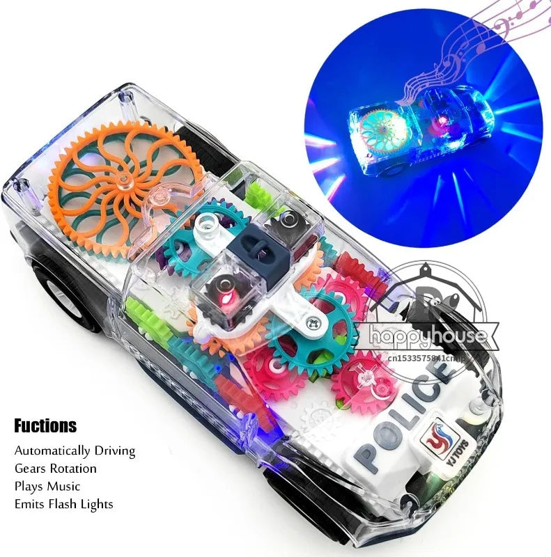 Baby Spielzeug Kleinkind Polizeiauto Elektrisches Fahrzeug Spielzeug Auto Fahren Transparente Zahnräder Musik Lichter Autos Spielzeug Für Kinder Jungen