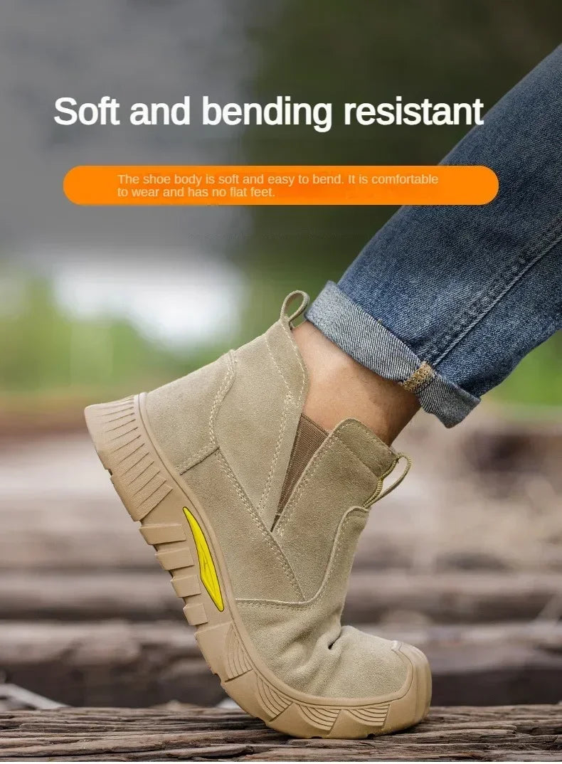 ZQXYZ 7100 Stahlkappe-Arbeitsschuhe - Gr 44; Leder; Gummi