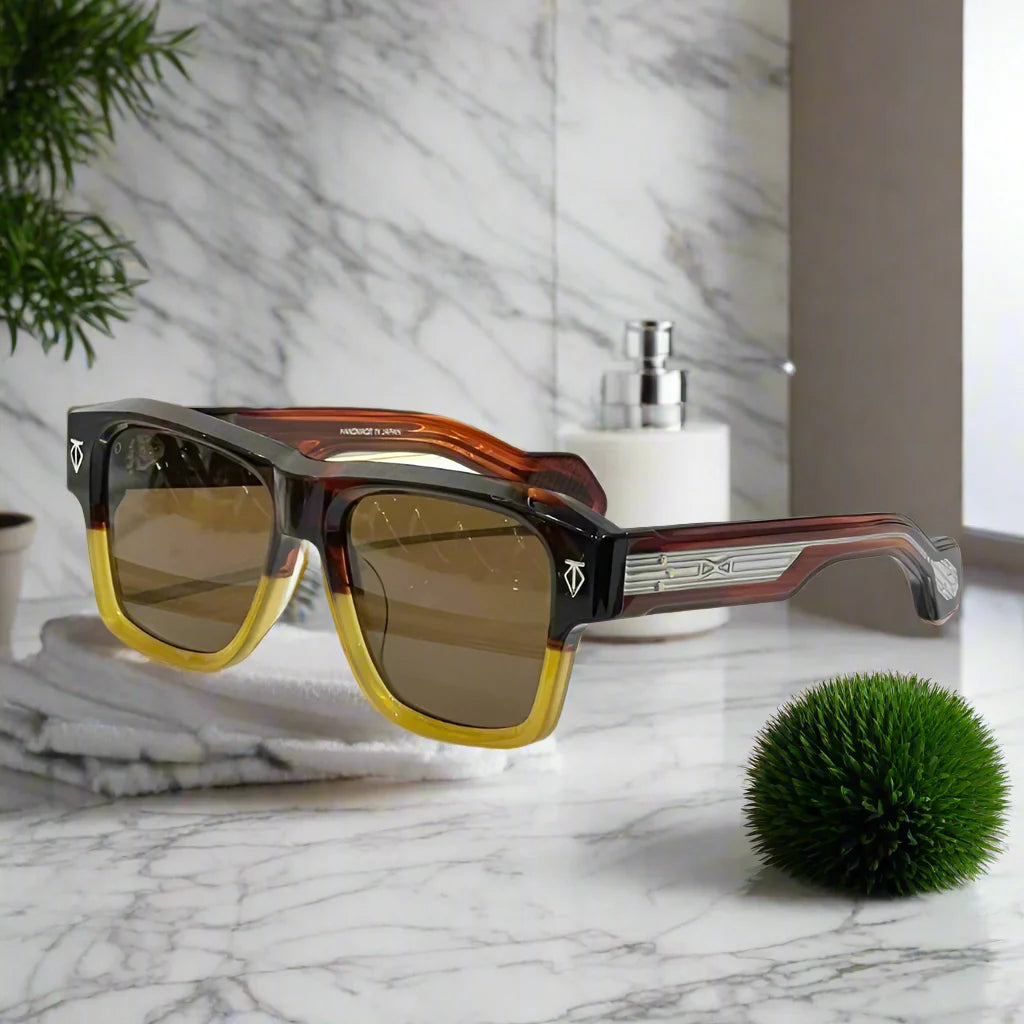 japanese vintage thick acetate sunglasses – unisex square fashion eyewear by estoque | high quality designer style