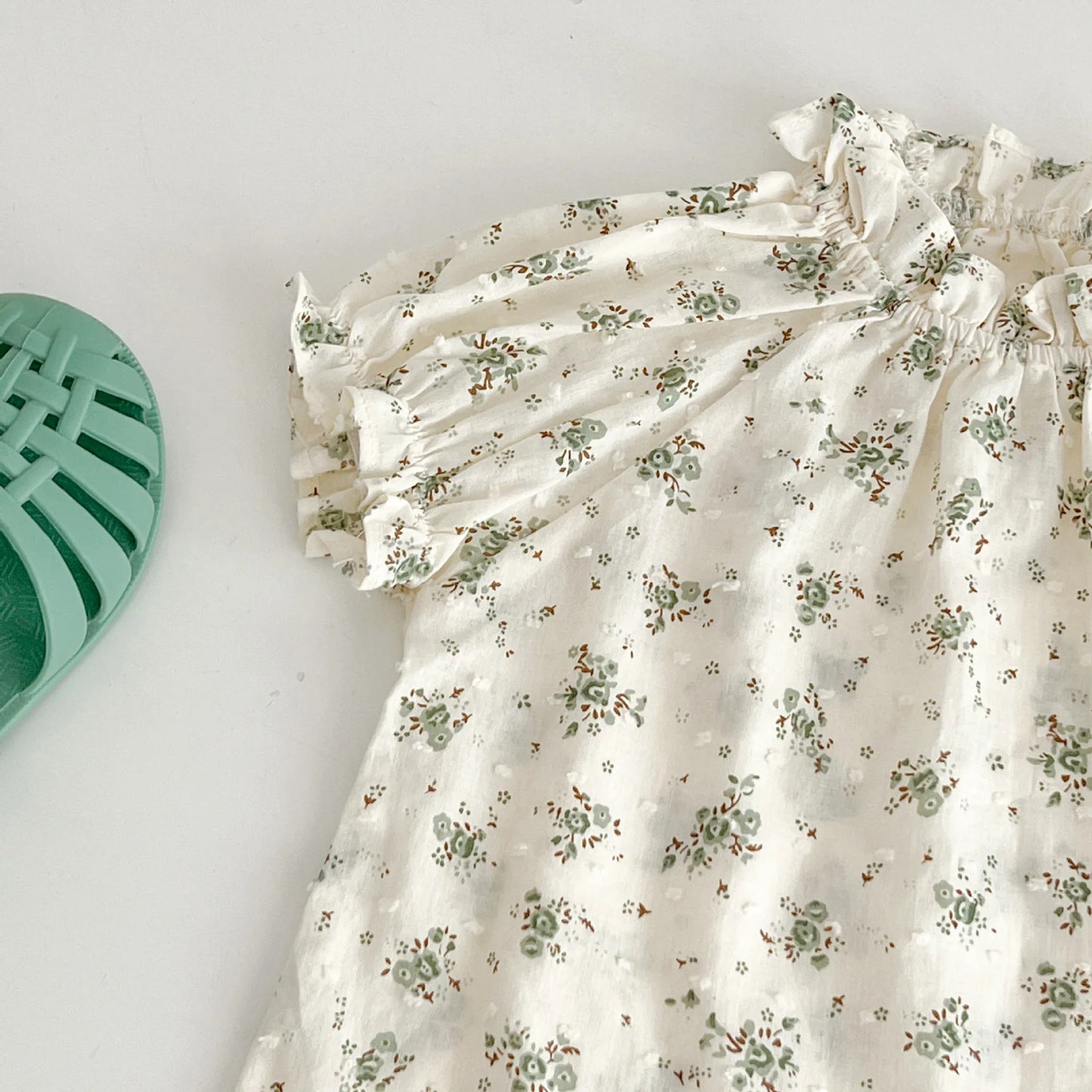 Infant Baby Girls Short Sleeve Green Printing Tops Shorts 2Pcs Clothing Sets Summer Baby Girls Children's Clothes Suit 0-3Yrs