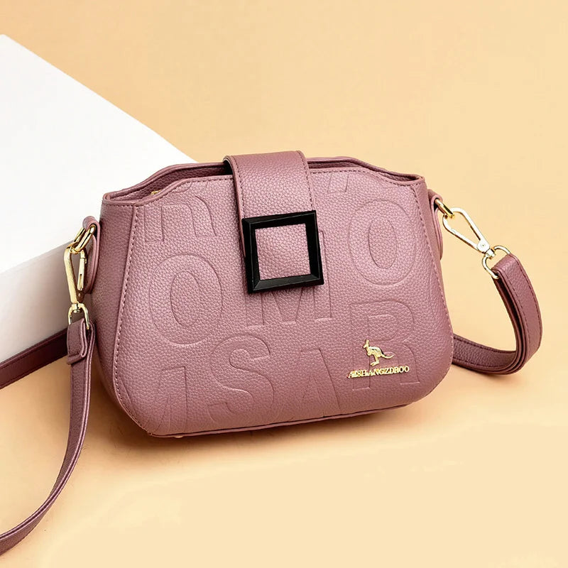 Fashion Women's Square Buckle Crossbody Bag Casual Shoulder Crossbody Bags Ladies Luxury Designer Large Capacity Travel Handbag