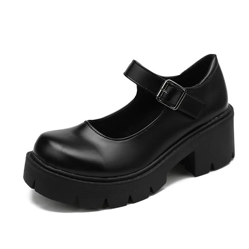 Frauen Schuhe 2025 - Neue Mädchen Lolita Schuhe Leder Herz Knöchel - Mary Jane Schuhe Süß Sexy Retro British Style