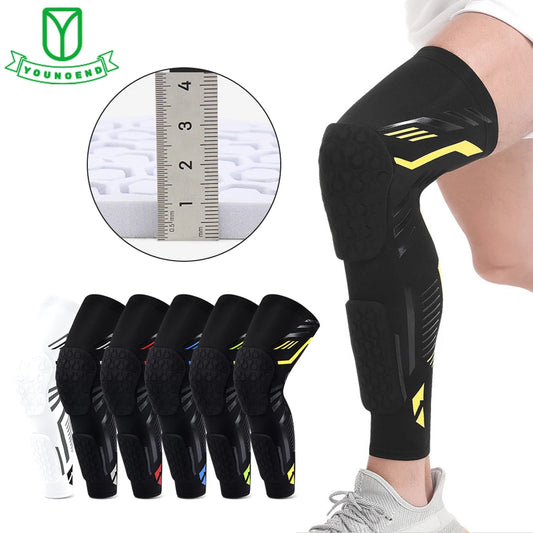 Anti-Kollision Gepolstert Knie Kompression 2025 - Lang Bein Ärmel Sports Basketball Football - Volleyball Knie Pads Schienbein Support