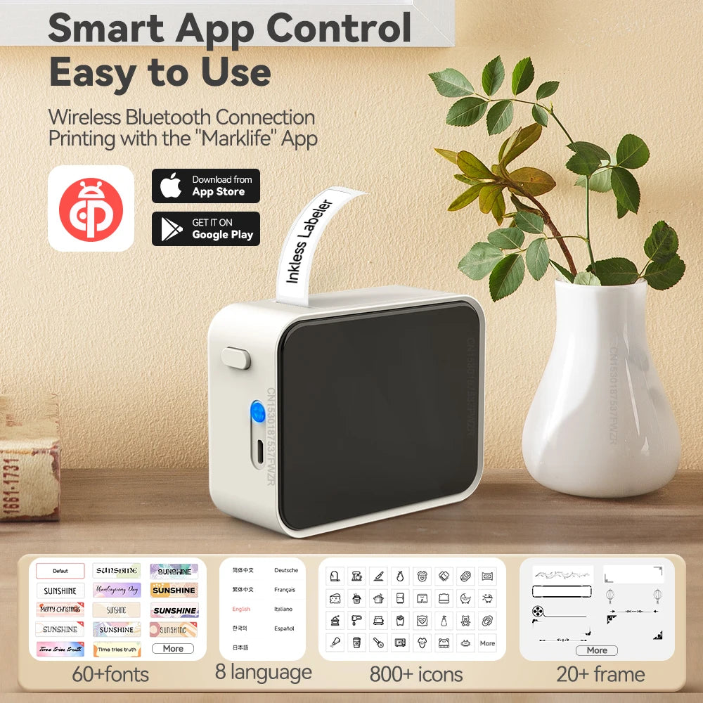 Label-Drucker 2025: Marklife P15 Similar D11-D110-D101-Q30 - Thermal Inkless Wireless Collection