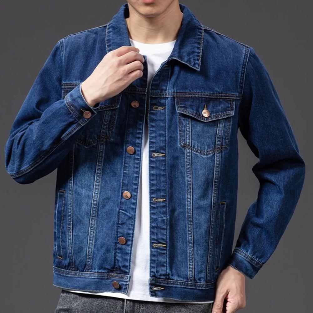 Casual Denim Jacket for Men Coat Single-breasted Cardigan Jacket Men Denim Coat Male Jacket chaquetas hombre куртка мужская