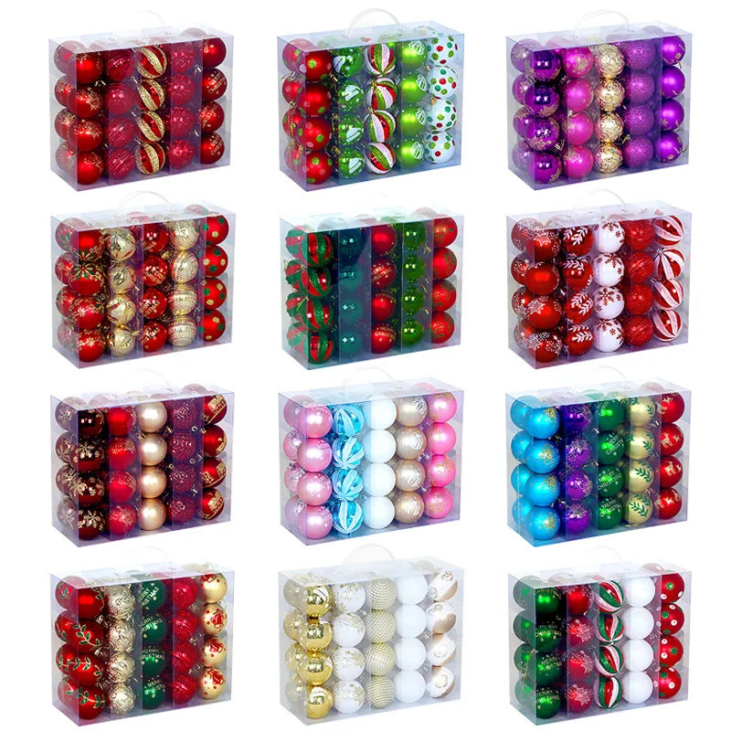 Neues Weihnachtsball-Set Handbemalt - Kapazität 40 Stück Ø6 cm