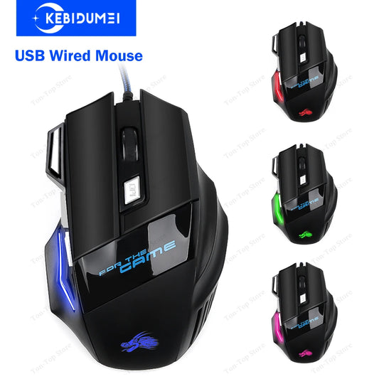 Gaming-Maus 2025: 7-Buttons USB-Wired RGB - Optical Ergonomic Collection