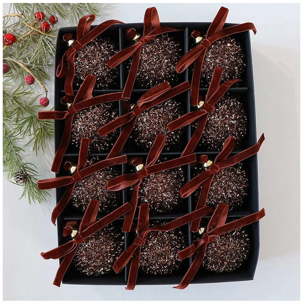 KugelKunst Weihnachtskugeln-Set Glänzend-12er Pack - Durchmesser 4 cm