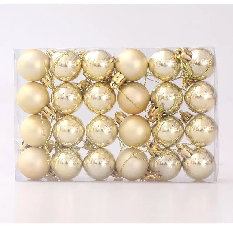 Choice Mini Weihnachtskugeln Set - Inhalt 24 Stück, Ø3 cm, Kunststoff