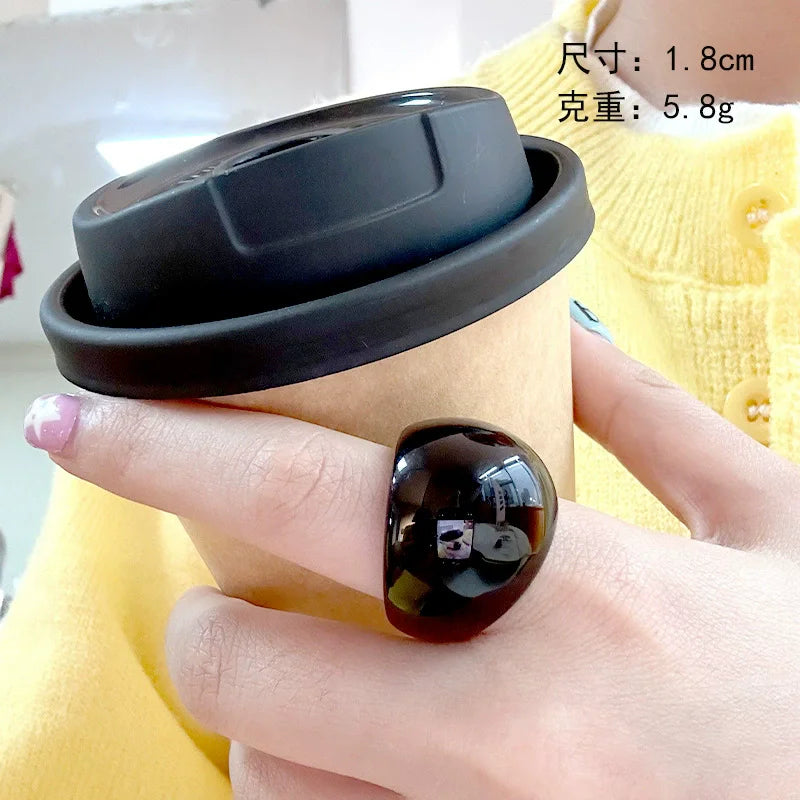 Inele Groase Geometrice HangZhi - Rășină, Mărime Mare