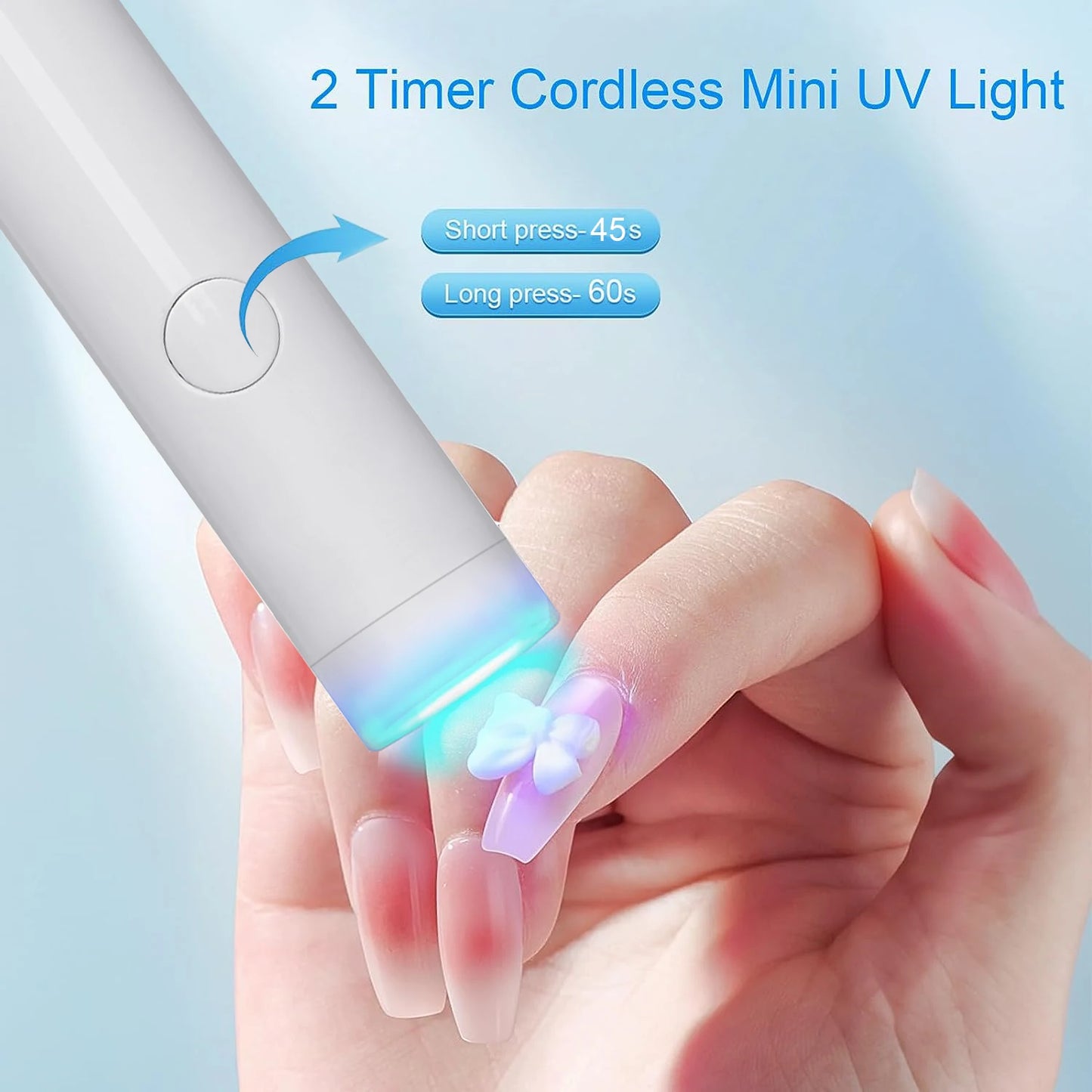 UV Light for Gel Nails, Denabuty Mini U V LED Nail Lamp Handheld with Stand, Portable Nail Dryer Rechargeable USB Cordless