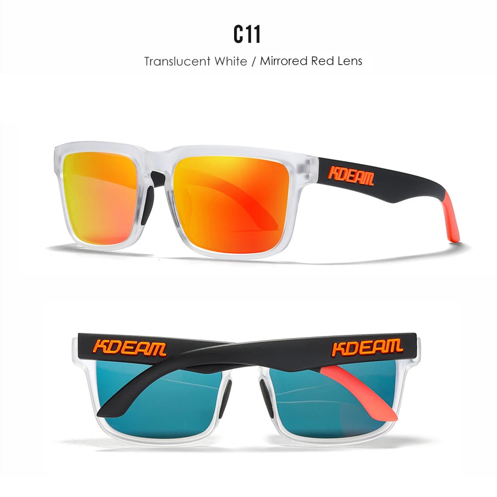 KDEAM Herren Polarisierte Sonnenbrille Quadratisch Casual Outdoor Sonnen Brille Frauen Unisex Sonnenbrille für Paare mit Neuer Verpackung