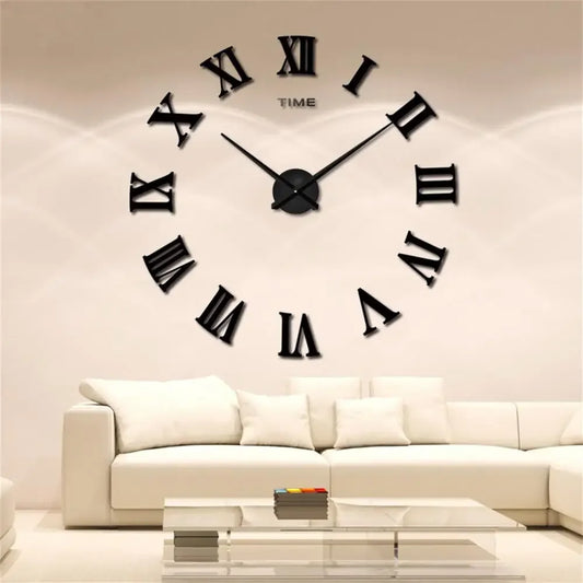 DIY Wall Clock for Home Living Room 80-120cm Modern Style Frameless 3D Wall Clock Acrylic Mirror Stickers Hotel Room Decoration