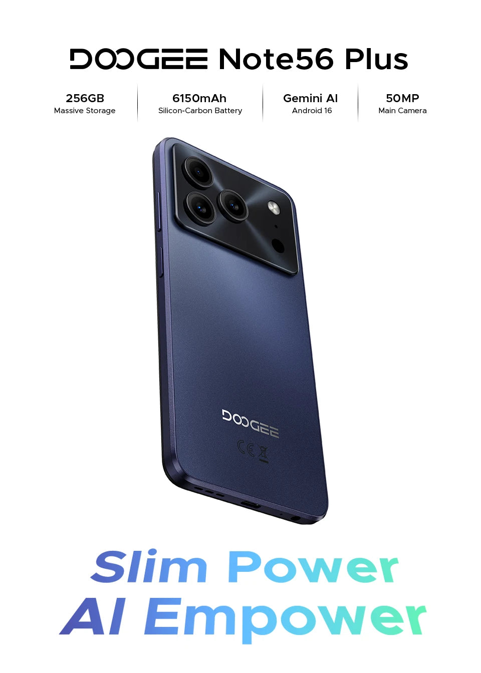 DOOGEE Note56 Plus Großer Akku - 6150mAh, 18W, 6,56 Zoll