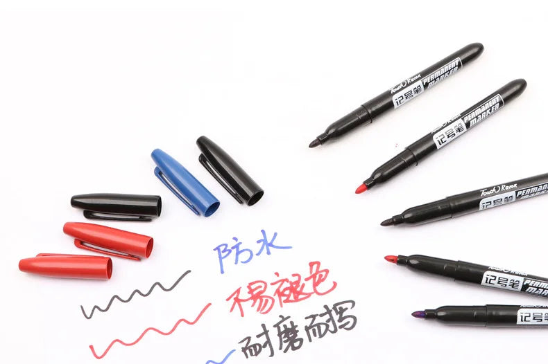AIWOSUOAIB Permanentmarker 3er Öl - 1,5mm Schwarz Blau