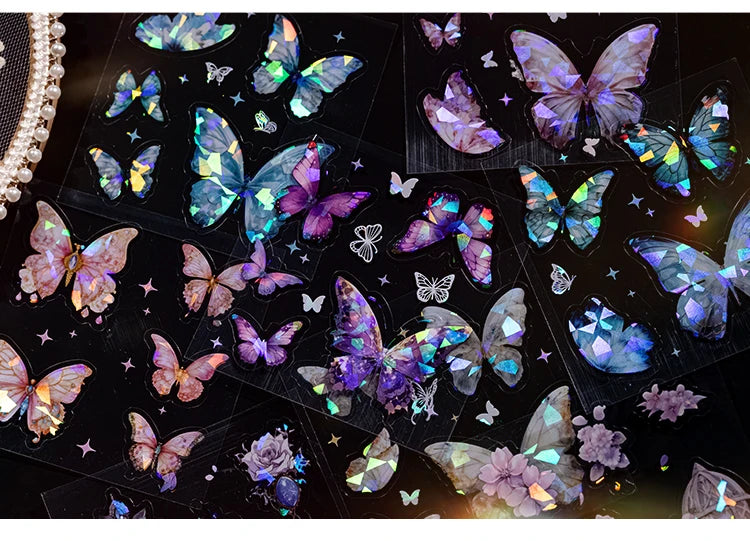 Choice Gold Schmetterling Aufkleber - 100 Stk 165x165mm PET