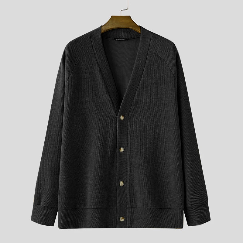 INCERUN Männer Strickjacke V-Ausschnitt - S-5XL Polyester