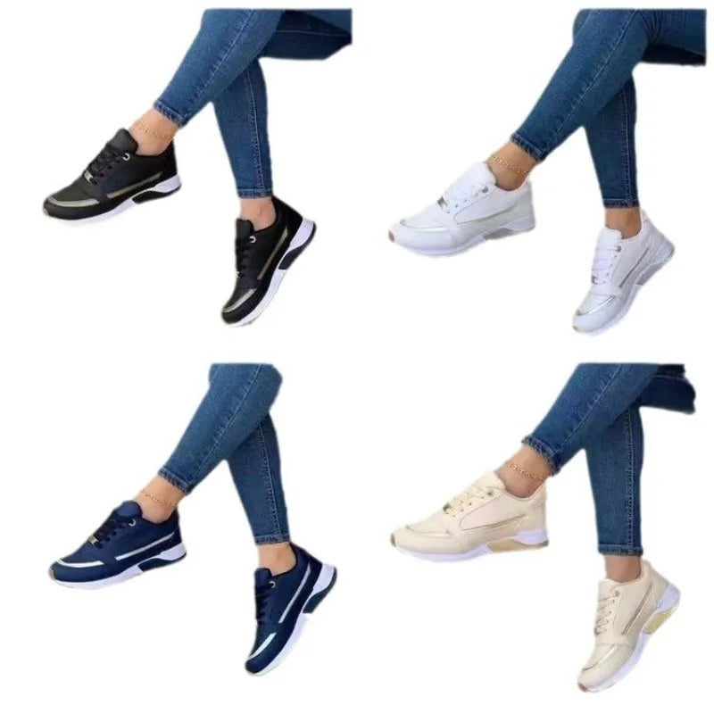 ZYXZ Sneakers Damen Atmungsaktiv - PU Obermaterial Flach 1cm
