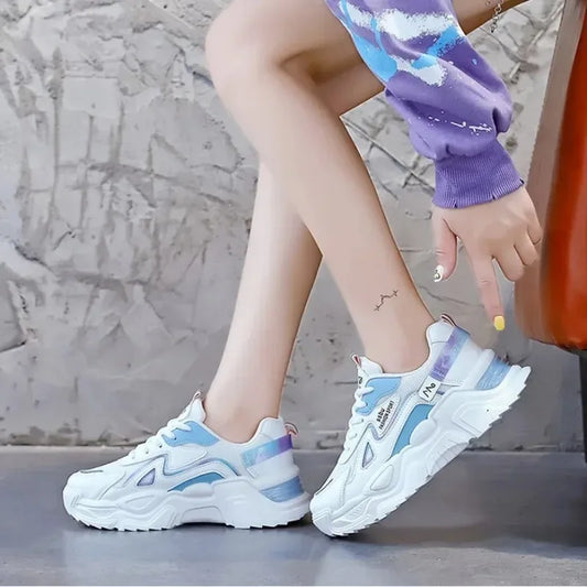 NEW Sneakers Women Platform Flat Shoes Woman Shoes Green Casual Trainers Ladies Chunky Sneakers Women Shoes