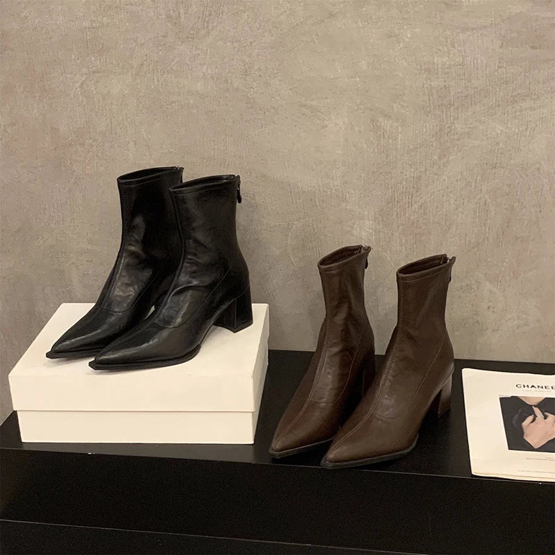 Ghete Chelsea UETEEY, de designer, vintage - Înălțimea tocului 5-8 cm, EU 36-41