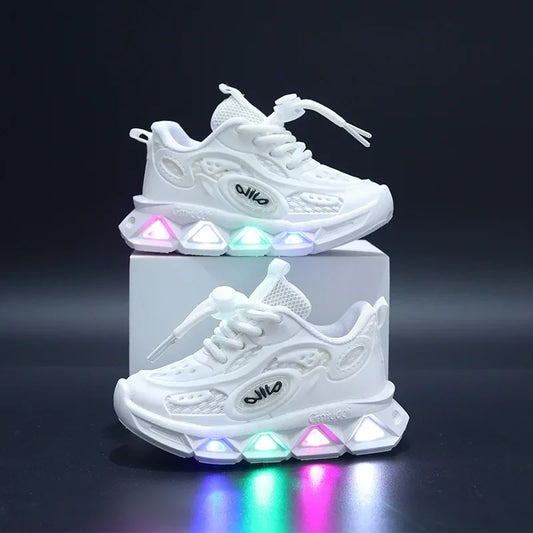 Baby Schuhe 2025 - Frühling Herbst Leuchtende Sneaker - Jungen Mädchen LED Schuhe Weiche Sohle 7-13J