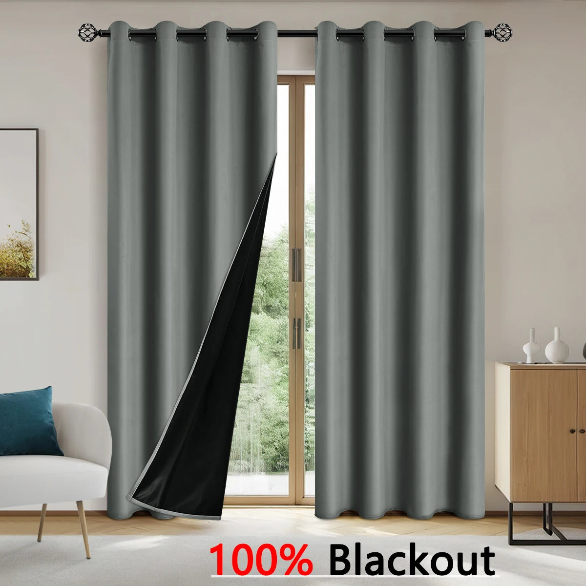 ZhejiangChoice Vorhang Einfarbig - Blackout 140x260