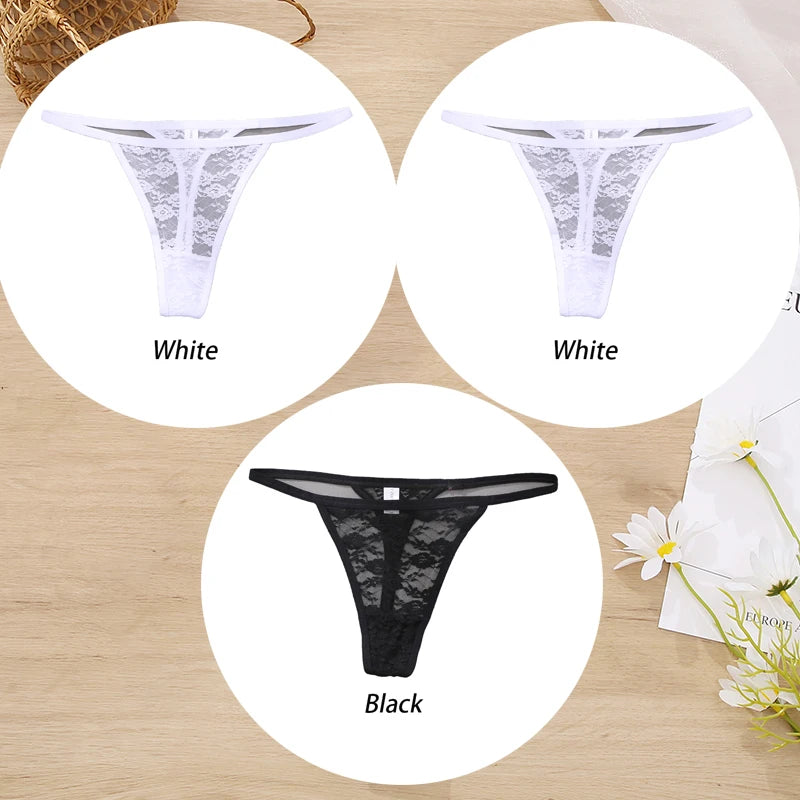 ZhejiangChoice Spitzen-Set Damen G-String - 3er Low Waist