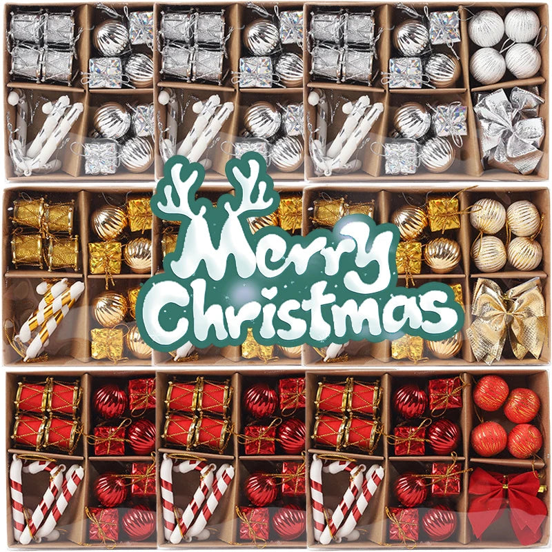 Choice Kugelset Rot-Gold Glitzer - 24 Stück, Ø2 cm