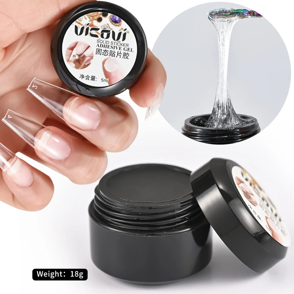 UV/LED Nail Tips Glue Gel  for False Nails UV Strong Ahesive Solid Tube Nail Tip Glue Gel Polish Bonder Manicure Supplies
