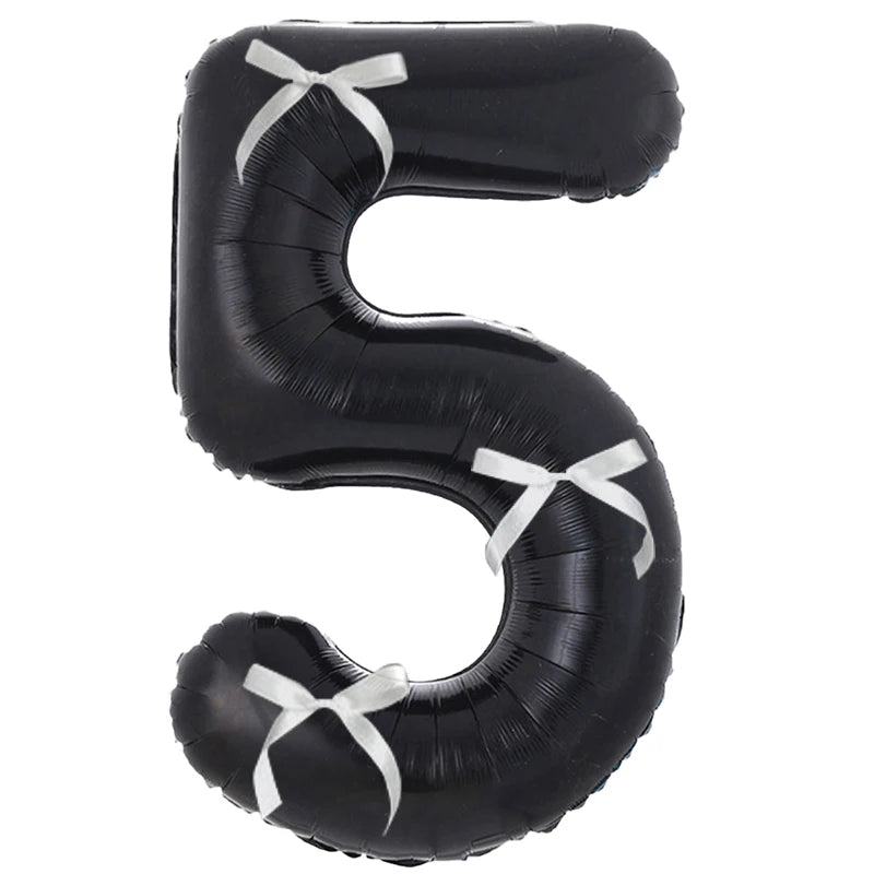 Choice 32 Zoll Folienballon Zahl - Schwarz 0-9 3 Schleifen