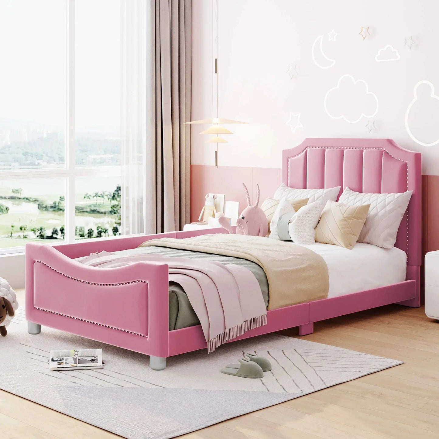 Kinderpolsterbett Schlafsofa 90x200 cm Mit Rückenlehne Bequem