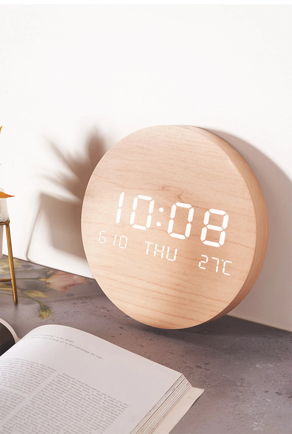 Kreativ Digital Wanduhr Einfach Großer Bildschirm Hängend Dual Zweck Uhr Temp Datum Woche Anzeige Stumm Uhr Indoor Wand Dekor