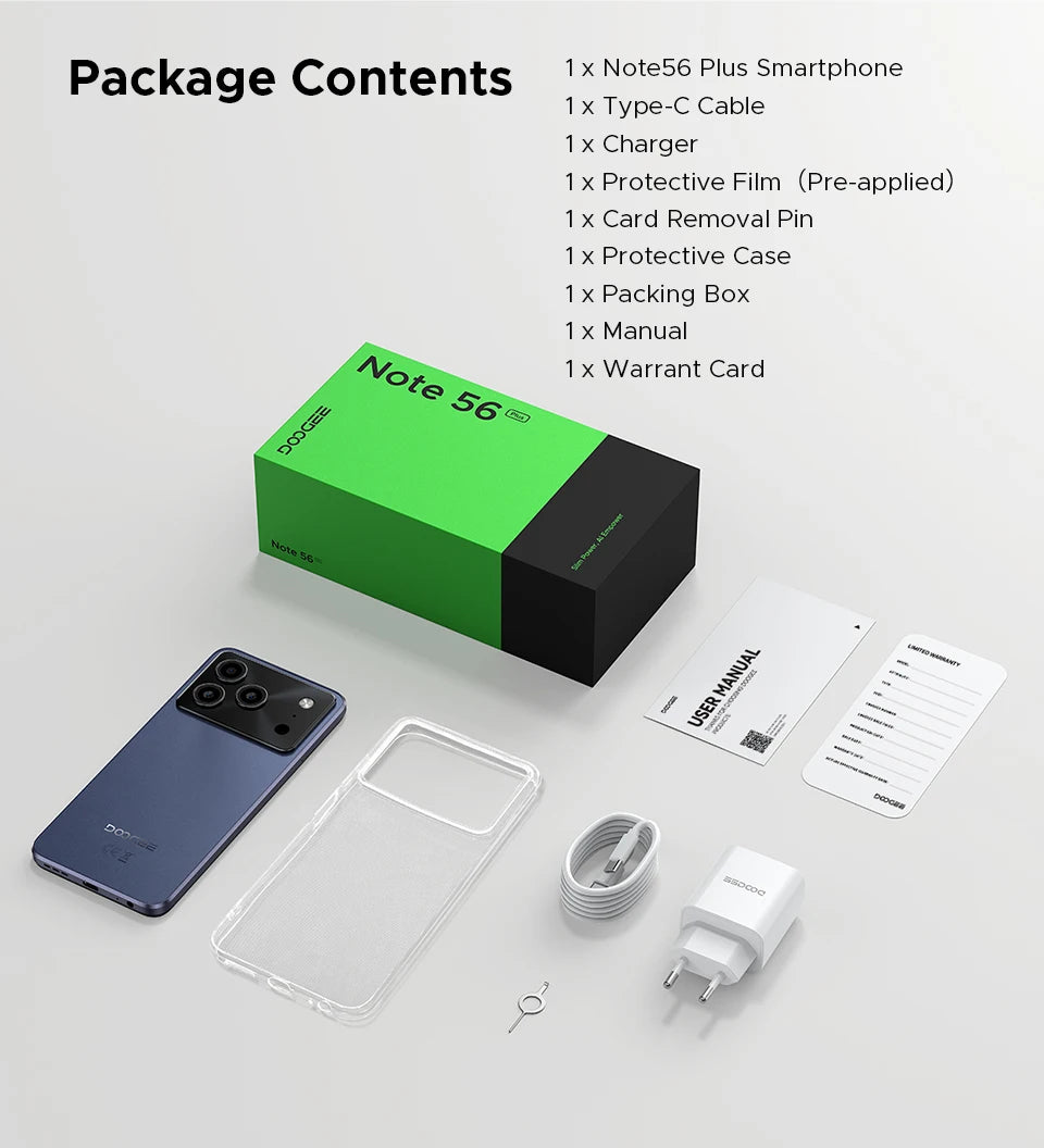 DOOGEE Note56 Plus Großer Akku - 6150mAh, 18W, 6,56 Zoll