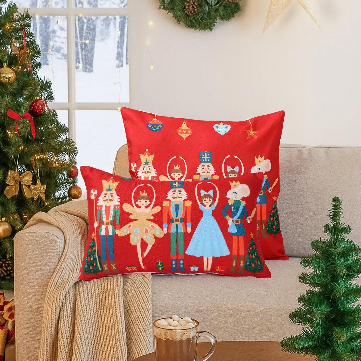 Christmas Nutcracker Pillow Cover Merry Christmas Decorations for Home 2025 Navidad Natal Xmas Sofa Pillowcase New Year 2026