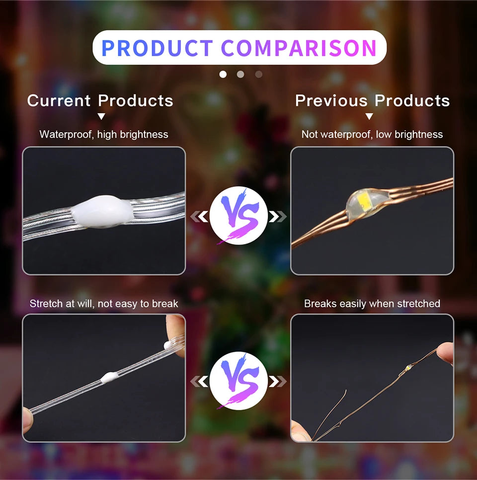 Lcamaw LED Lichterkette Bluetooth - Länge 10m/20m, USB, Wasserdicht