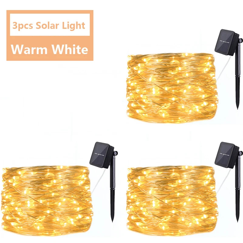 KIKIEL Lichterkette Solarbetrieben - Länge 20 m, 50 LEDs, IP44