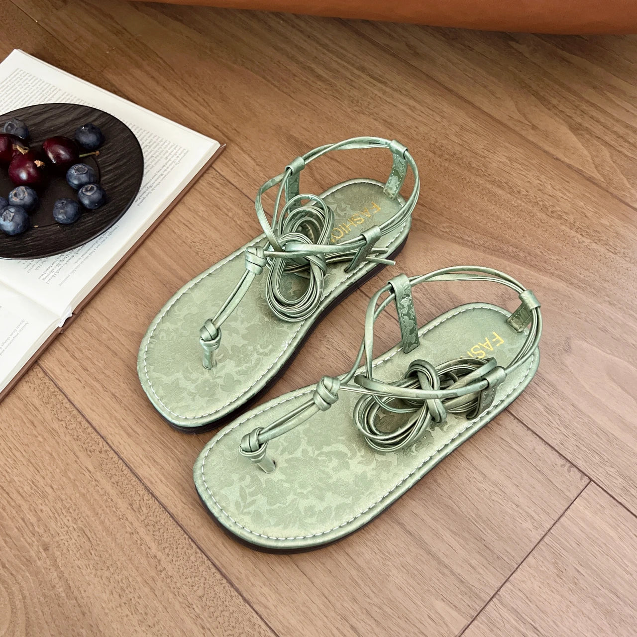 Sandalen 2025: FMZXG Flat Sandals Women's 2025 Summer Open-toe Leg Lace-up - Sandals Non-slip Casual Fashion Lace-up Roman Women's Shoes Large Size Collection