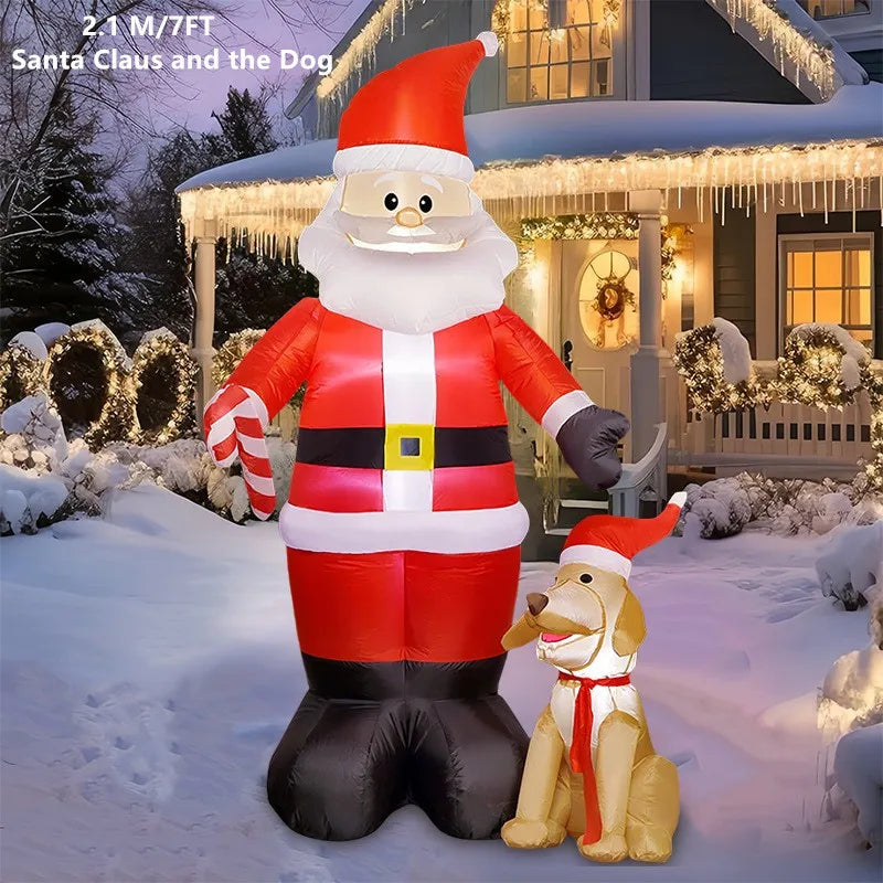 Christmas Inflatable Model,climbing Wall Santa Claus Glowing Inflatable Model, Outdoor Garden Scene Decoration Hanging Ornaments